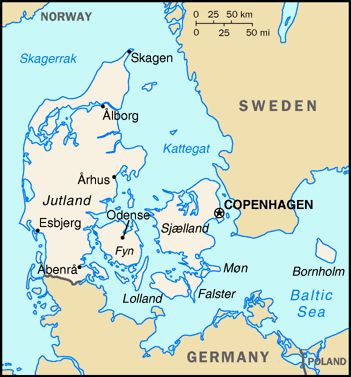 Map of Denmark